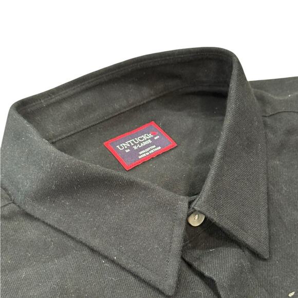 UNTUCKit Men’s Black Flannel Sherwood Shirt Casual button down Size XL - Picture 3 of 9